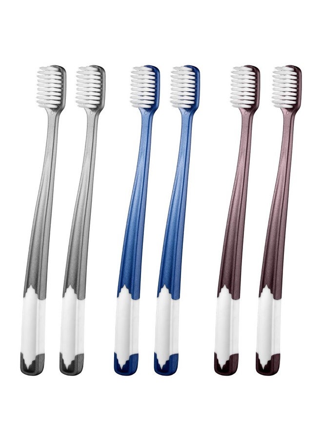 Fregum 8811W Extra Soft Toothbrushes for Adults, Periodontist Design Tapered Bristles for Sensitive Teeth and Receding Gums, 6 Count