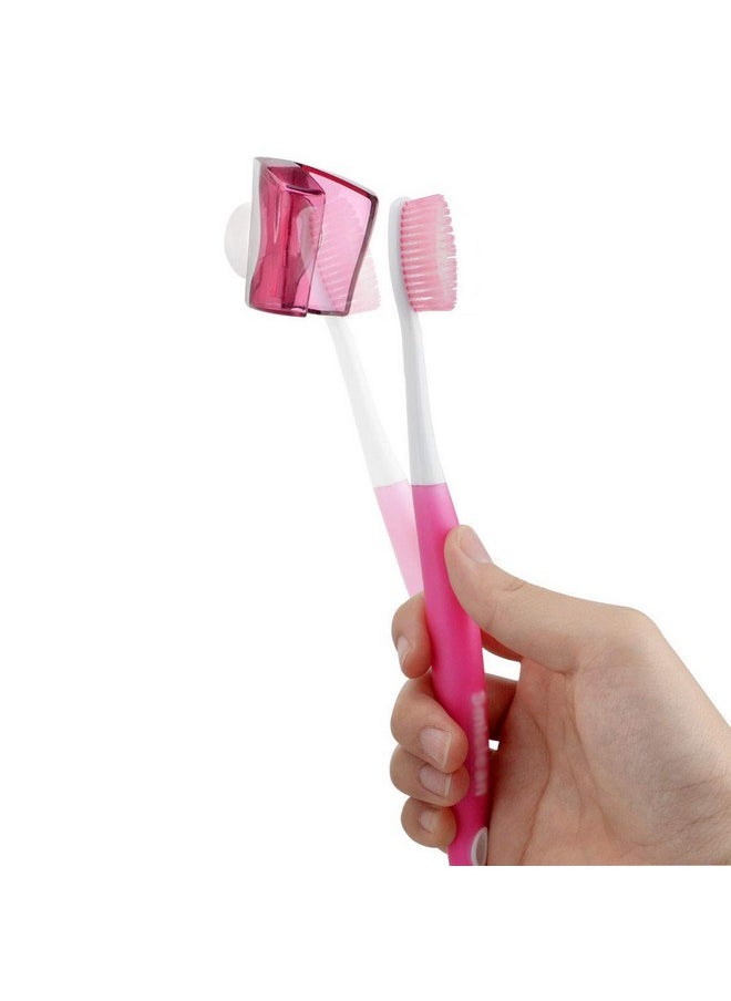 Linkidea Travel Toothbrush Head Covers with Suction Cup Portable Wall Mount Toothbrush Holder, Toothbrush Cap Case Box Convenient for Travel, Outdoor (3PCS)