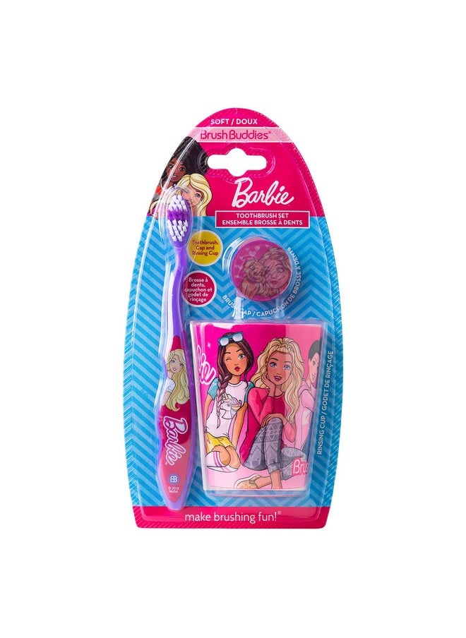 Licensed Branded B4RBIE 3 Pieces Toothbrush Set for Girls