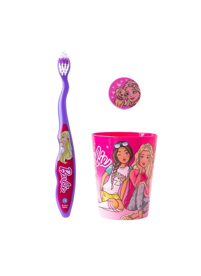 Licensed Branded B4RBIE 3 Pieces Toothbrush Set for Girls