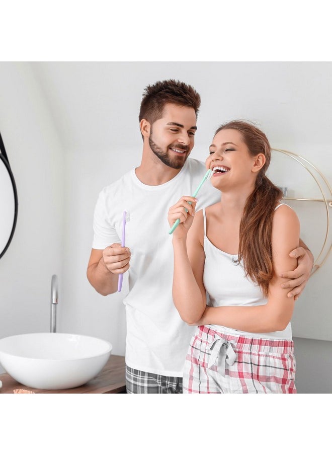 Disposable Toothbrushes, Toothbrush And Toothpaste, Toothbrush And Toothpaste Travel, Comes With Floss Picks, Individually Packaged, 2 Colors, Suitable For Hotel, Home, Camping, Travel (PACK-30)