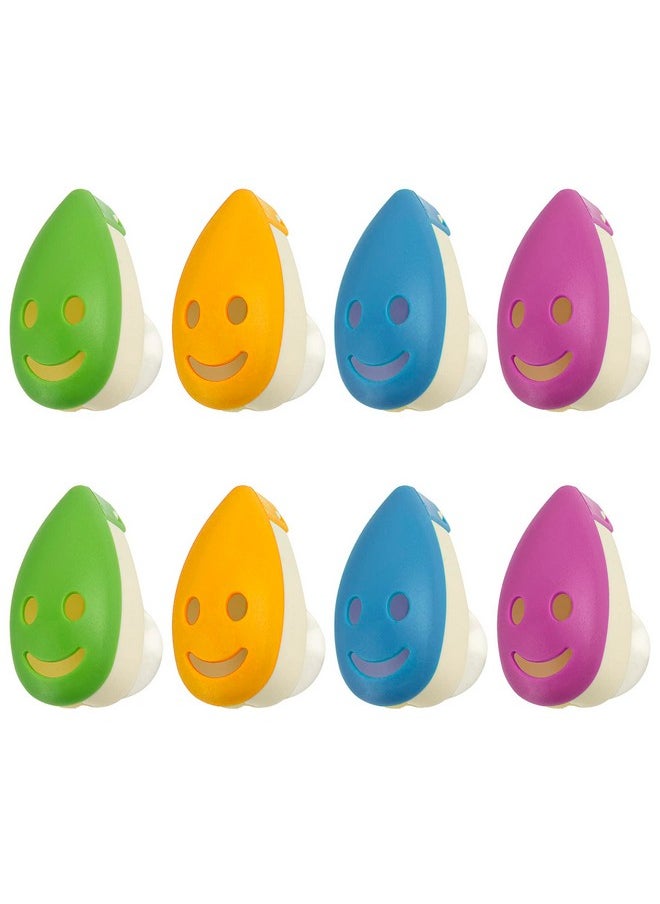 AUEAR, 8 Pack Happy Face Toothbrush Head Cover Cap with Suction Cup Cute Portable Protective Covers Case for Home Travel Outdoor Camping 4 Colors