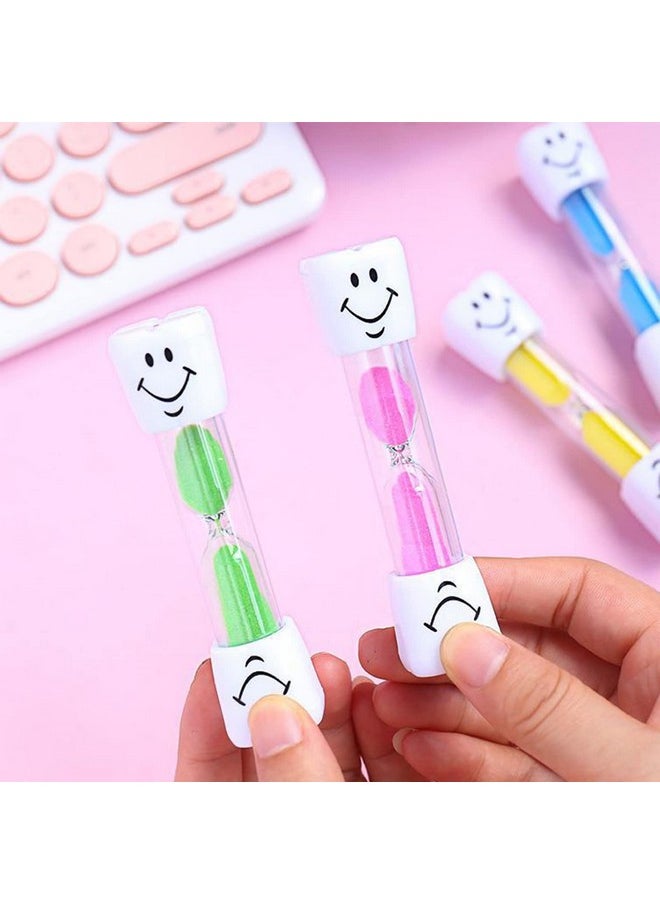 4 Pieces 3 Minute Toothbrush Sand Timer for Kids, Assorted Colors Tooth Shape Timers Plastic Hourglass for Proper Tooth Brushing Boys Girls Oral Care