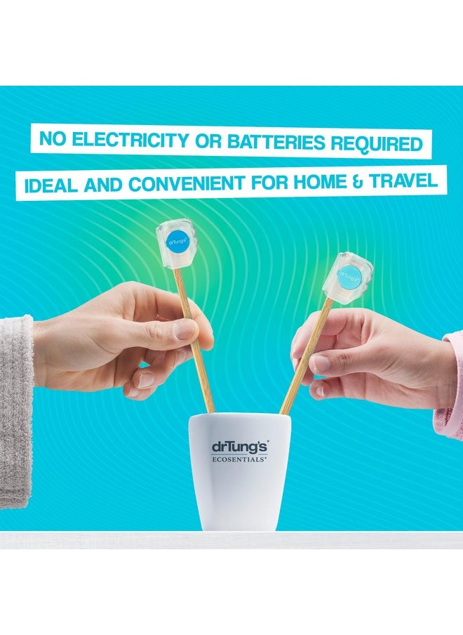 DrTung's Snap-On Toothbrush Protector, Releases Vapor from Essential Oils to Help Protect your toothbrush (2 Pack) (colors may vary)