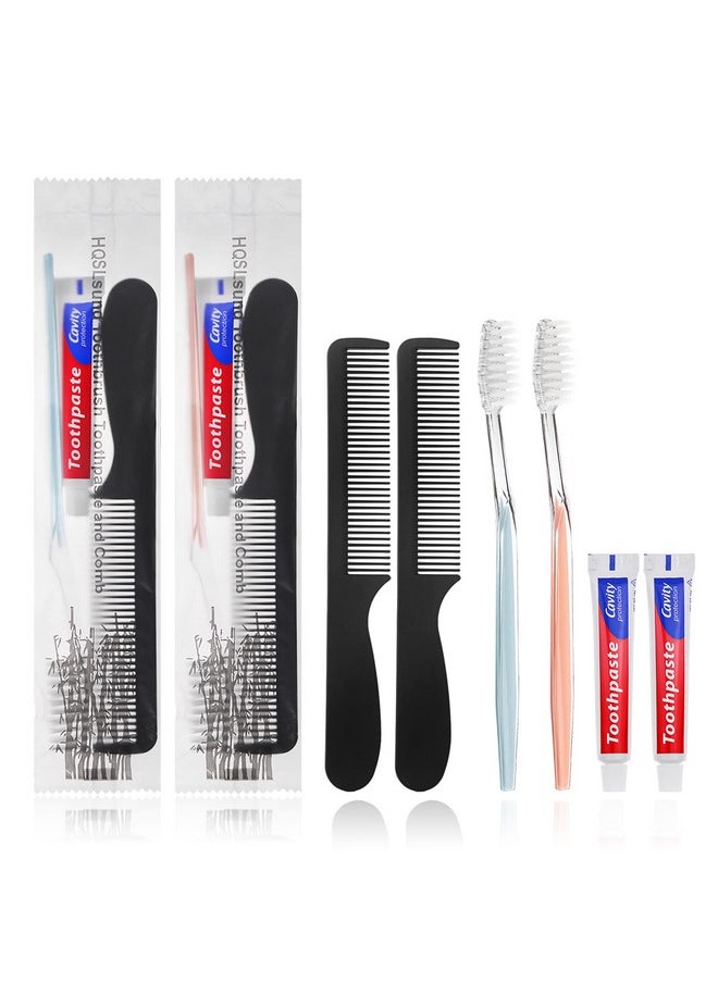 100 Pack Disposable Toothbrushes with Toothpaste and Comb for Homeless Individually Wrapped,10g Travel Toothpaste,7inch Black Hair Comb,Soft Bristle Toothbrush for Hotel,AirBnb,Shelter,Charity