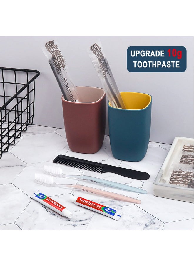 100 Pack Disposable Toothbrushes with Toothpaste and Comb for Homeless Individually Wrapped,10g Travel Toothpaste,7inch Black Hair Comb,Soft Bristle Toothbrush for Hotel,AirBnb,Shelter,Charity