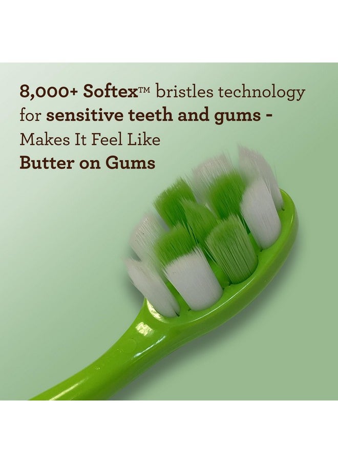 GuruNanda Butter on Gums Toothbrush with Extra Soft Bristles for Sensitive Gums, Soft Toothbrush for Kids & Adults, 8 ct