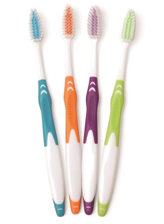 FRESHMINT (100 Pack) Individually Wrapped Premium Toothbrushes, Oversized Easy Grip Rubber Handle, Soft Multi Color Nylon Bristles, Bulk Packed, No Cutting or Tearing Apart Required.