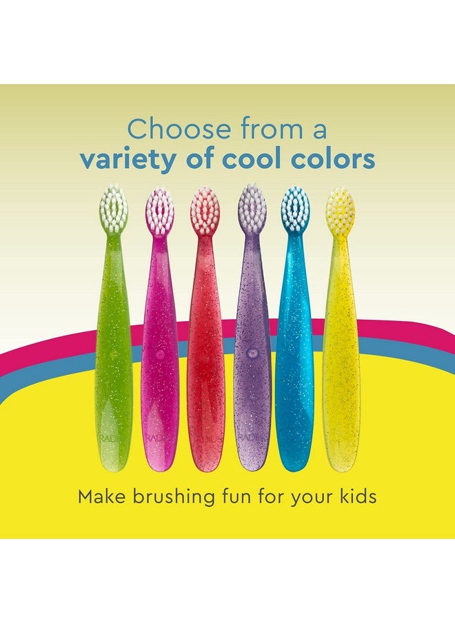 RADIUS Totz Toothbrush Extra Soft Brush BPA Free & ADA Accepted Designed for Delicate Teeth & Gums for Children 18 Months & Up - Blue Coral Yellow - Pack of 3