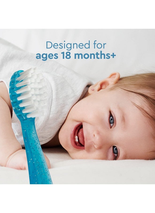 RADIUS Totz Toothbrush Extra Soft Brush BPA Free & ADA Accepted Designed for Delicate Teeth & Gums for Children 18 Months & Up - Blue Coral Yellow - Pack of 3