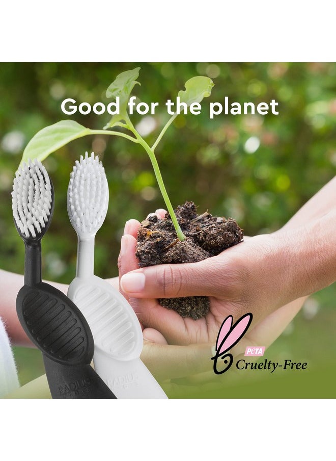 RADIUS Flex Brush with Soft Bristles Toothbrush BPA Free & ADA Accepted Designed to Improve Gum Health & Reduce Issues - Right Hand - Watermelon/White - Pack of 1