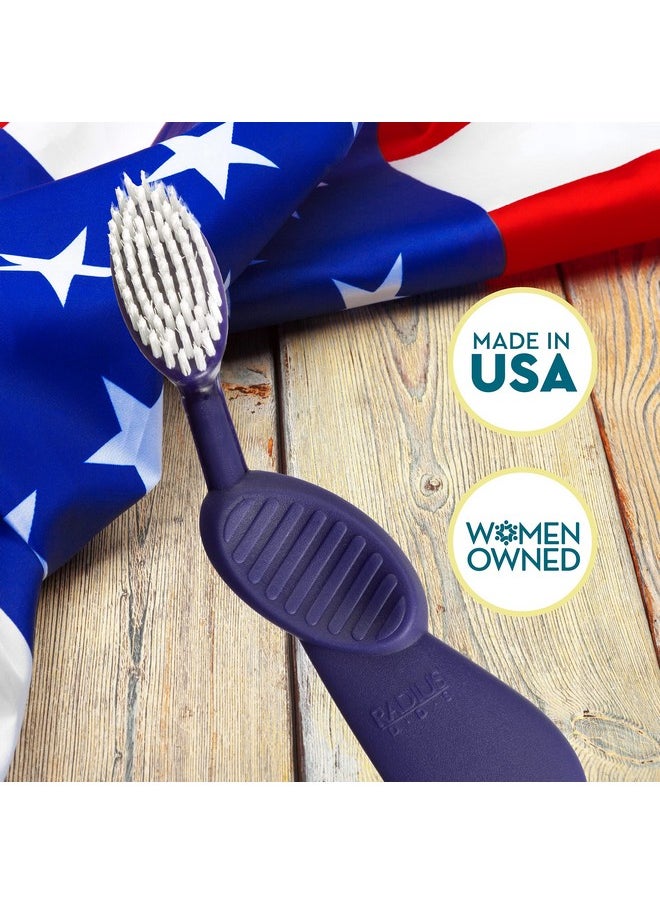 RADIUS Flex Brush with Soft Bristles Toothbrush BPA Free & ADA Accepted Designed to Improve Gum Health & Reduce Issues - Right Hand - Watermelon/White - Pack of 1
