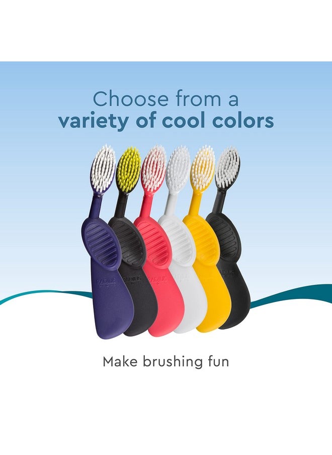 RADIUS Flex Brush with Soft Bristles Toothbrush BPA Free & ADA Accepted Designed to Improve Gum Health & Reduce Issues - Right Hand - Watermelon/White - Pack of 1
