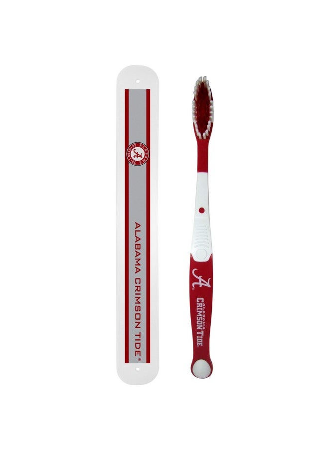 Siskiyou Sports NCAA Alabama Crimson Tide Unisex Travel Set Toothbrush and Travel Case, White, One Size