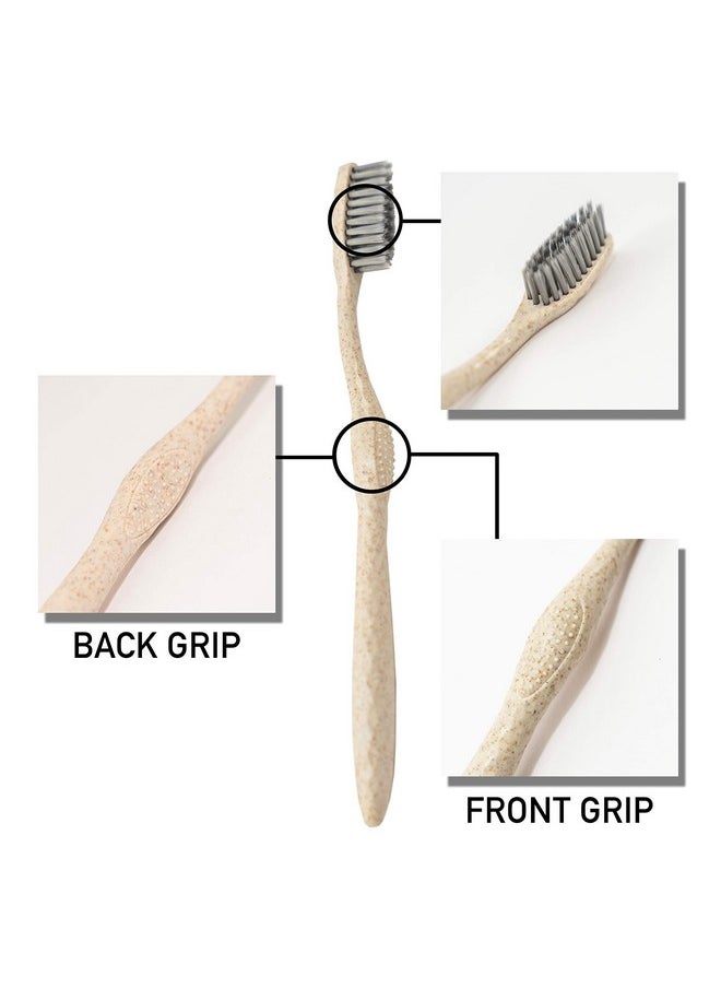 Bleeker and Rowe Biodegradable Eco-Friendly Toothbrushes - Individually Sealed - BPA Free Soft Bristles - Sustainable - Recycled Packaging (Pack of 10)