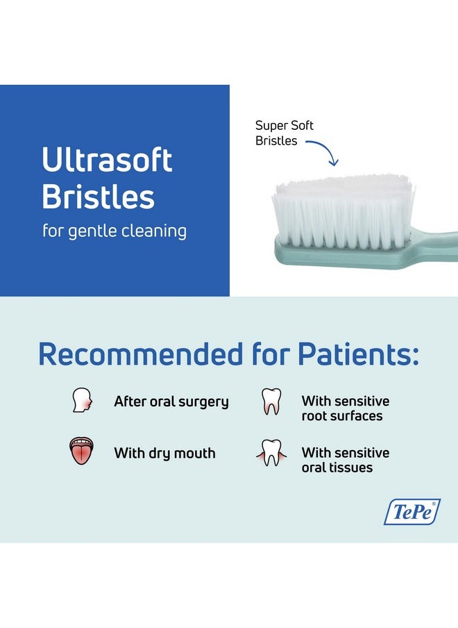 TePe Gentle Care Soft Toothbrush, Adult Post-Surgery Toothbrush for Sensitive Teeth and Gums