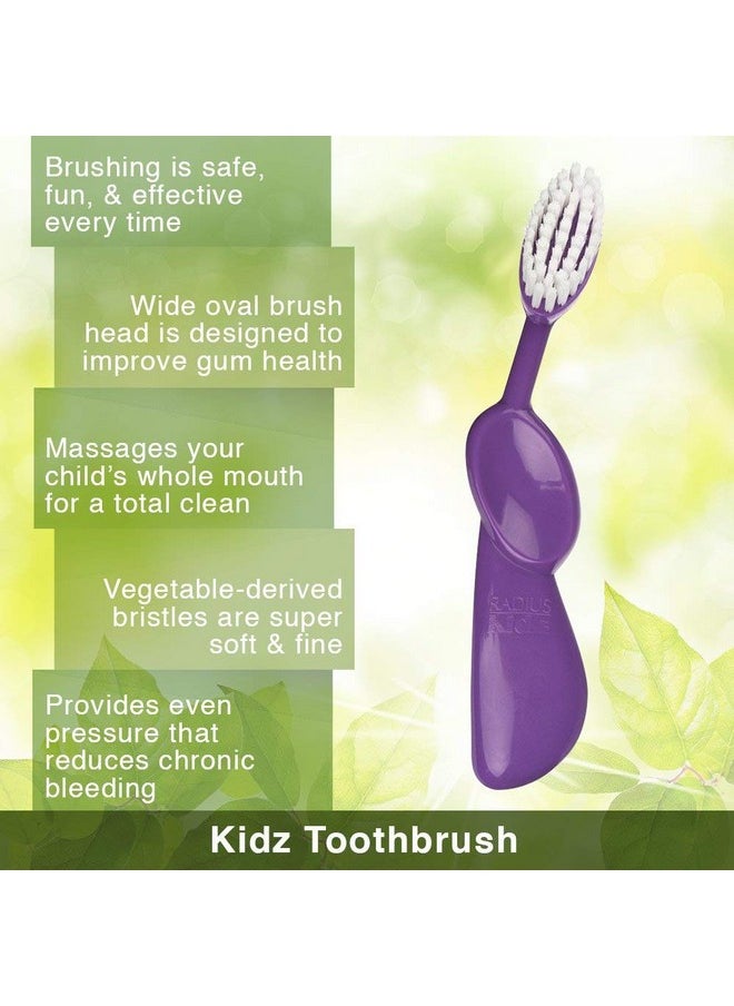 Radius Kids Toothbrush, Right Hand, Yellow, BPA Free and ADA Accepted, Designed for Delicate Teeth and Gums, for Children 6 Years and Up