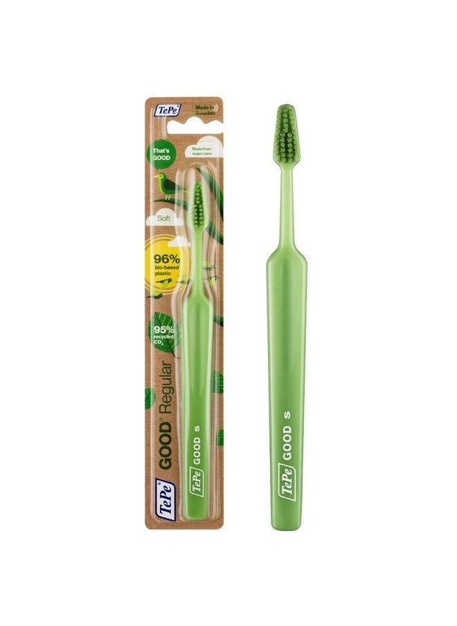 TEPE Good Soft-Bristle Toothbrush for Adults and Teens, Pack of 1, Regular