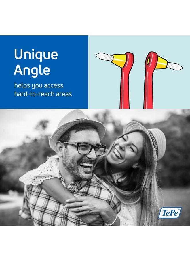 TEPE Interspace Angled Soft Toothbrush for Braces with Single-End Tuft and Removable Head, 12 Pack