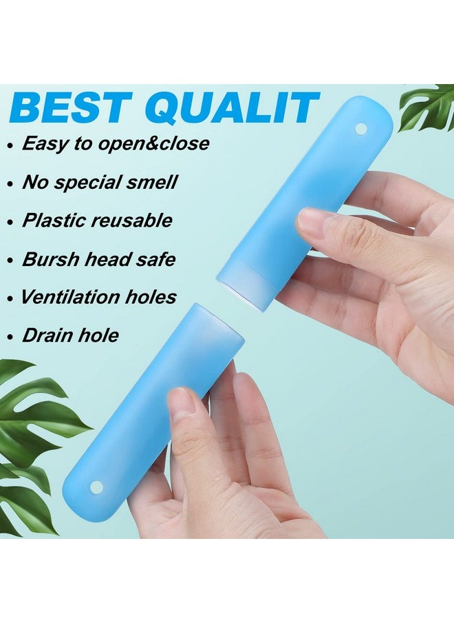90 Pack Travel Toothbrush Case Holder Bulk Breathable Portable Toothbrush Storage 7 Assorted Color Plastic Toothbrush Container for Home Outdoor Traveling Trip Camping, 8 x 1.2 Inch