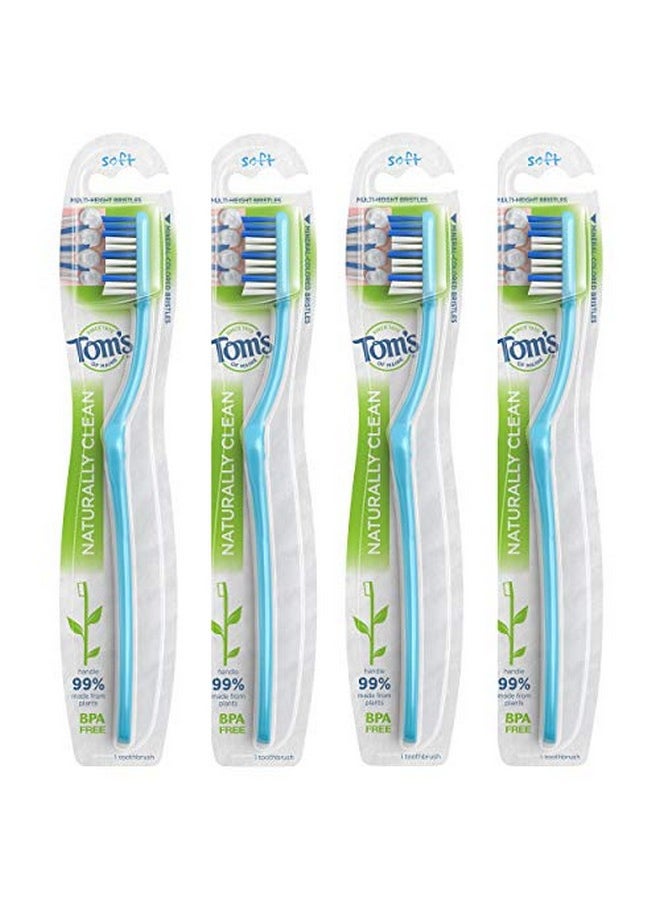 Tom's of Maine Naturally Clean Toothbrush, Soft, 4-Pack
