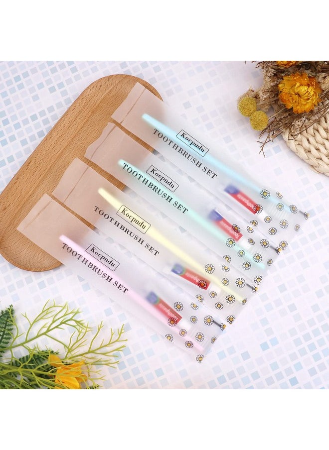 disposable toothbrush, delicate toothbrush bulk, toothbrush in bulk, 4 colors, individually packaged, bulk toothbrush and toothpaste sets are suitable use at hotel, home, travel, camping (40 pieces)