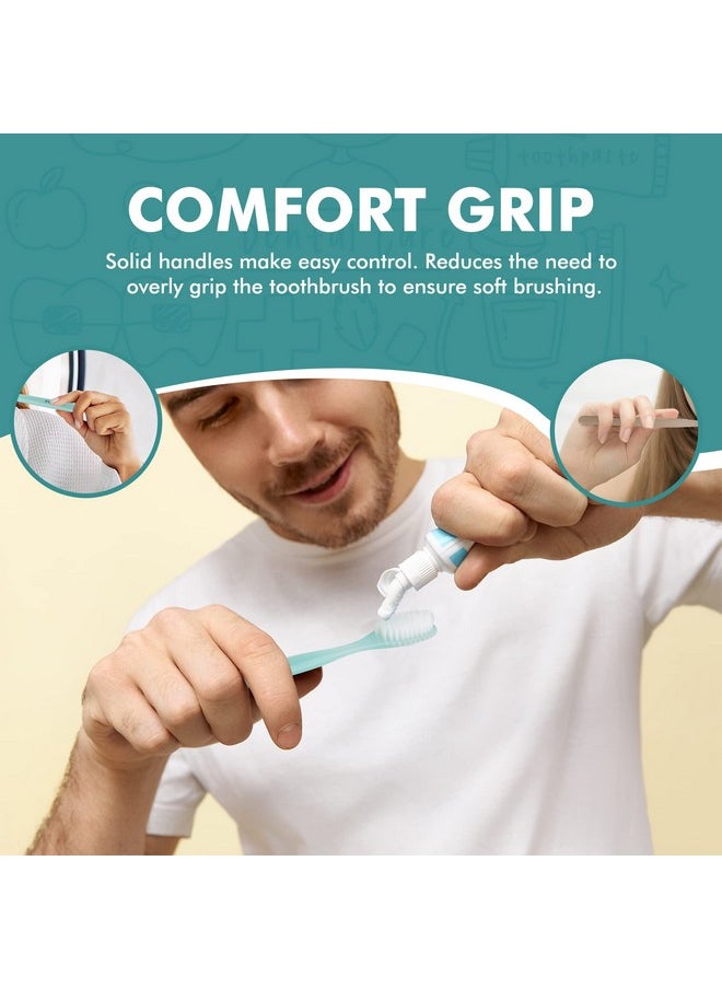 [KENT] CLASSIC Medium Head Extra Soft Toothbrush, Sensitive Teeth & Gums for Adults & Teens - (Set of 6)