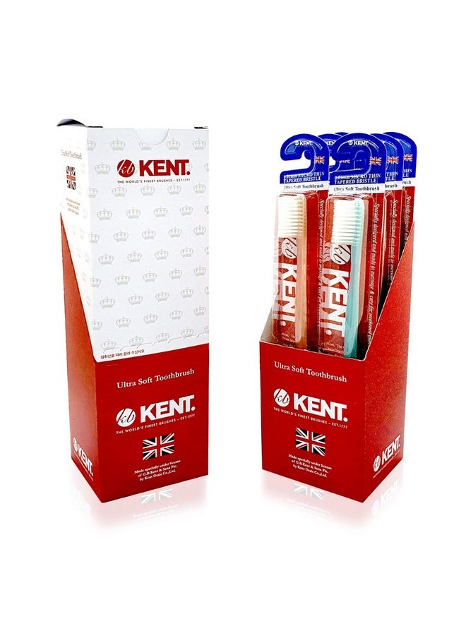 [KENT] CLASSIC Medium Head Extra Soft Toothbrush, Sensitive Teeth & Gums for Adults & Teens - (Set of 6)