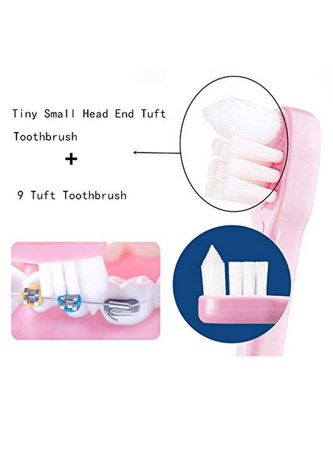 4 Pieces Tuft Toothbrush Tiny Small Head End Tuft Toothbrush, Orthodontic Soft Trim Wisdom Toothbrush Single Compact Interdental Interspace Brush (Single)