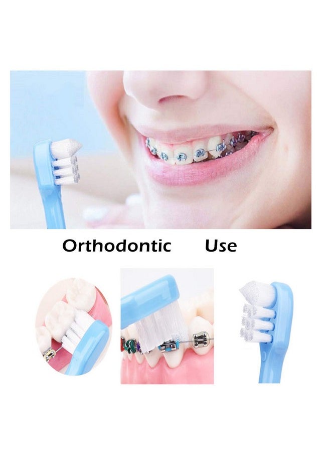 4 Pieces Tuft Toothbrush Tiny Small Head End Tuft Toothbrush, Orthodontic Soft Trim Wisdom Toothbrush Single Compact Interdental Interspace Brush (Single)