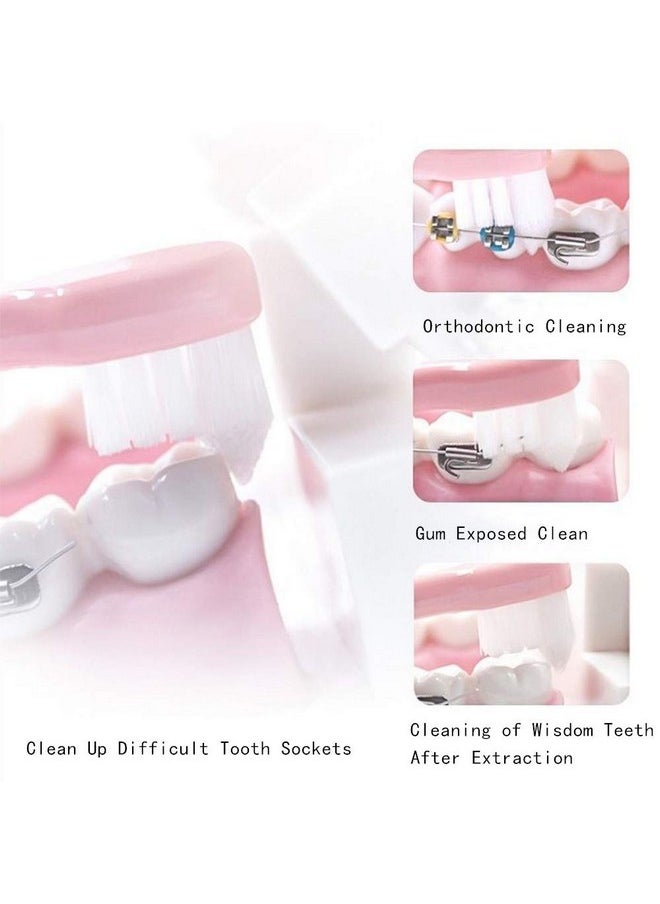 4 Pieces Tuft Toothbrush Tiny Small Head End Tuft Toothbrush, Orthodontic Soft Trim Wisdom Toothbrush Single Compact Interdental Interspace Brush (Single)
