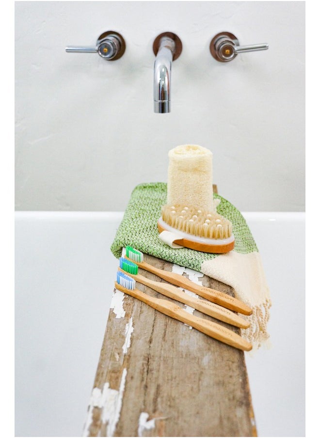 Woobamboo! Bamboo Toothbrush - Adult - Super Soft BPA Free Nylon Bristles - Eco-Friendly, Plastic Negative, Biodegradable, Compostable, Vegan (Pack of 4)