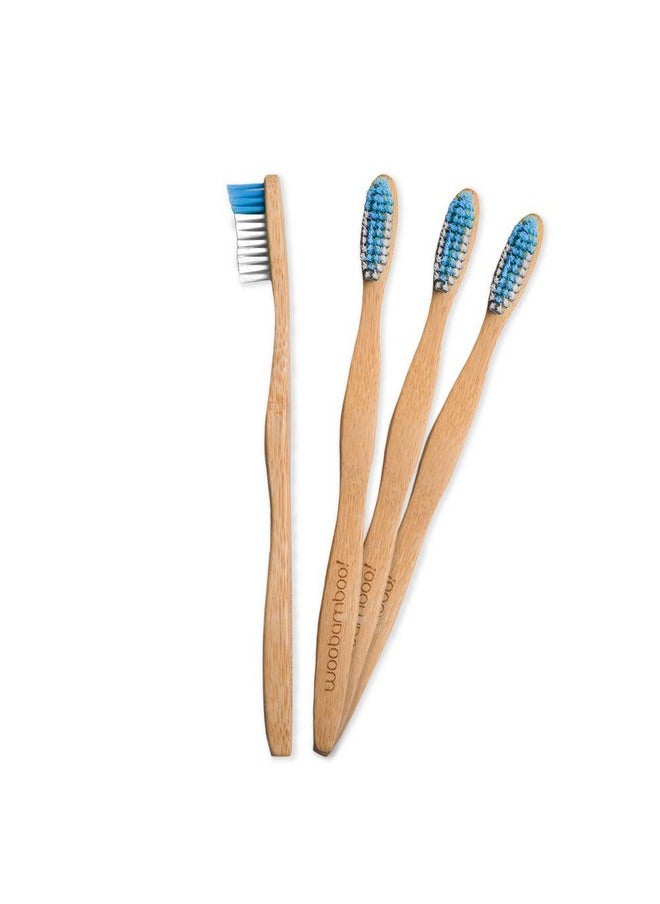 Woobamboo! Bamboo Toothbrush - Adult - Super Soft BPA Free Nylon Bristles - Eco-Friendly, Plastic Negative, Biodegradable, Compostable, Vegan (Pack of 4)