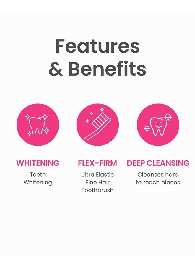 Euthymol Whitening Toothbrush (White, 6 Count) - Premium Soft Dual-Tension Bristles. Advanced Plaque Removal, Stain Reduction.