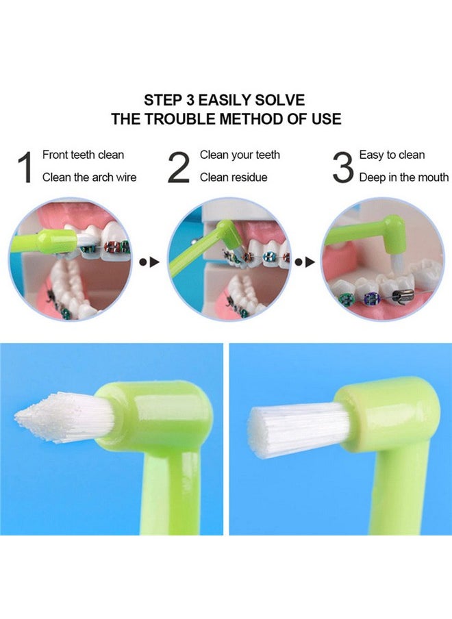 Ceonam 6 Pieces 2-in-1 Toothbrush with Interdental and Wisdom Teeth Brush Heads for Comprehensive Oral Care, Soft Single Interdental Brushes Between Teeth Wisdom Toothbrush for Braces
