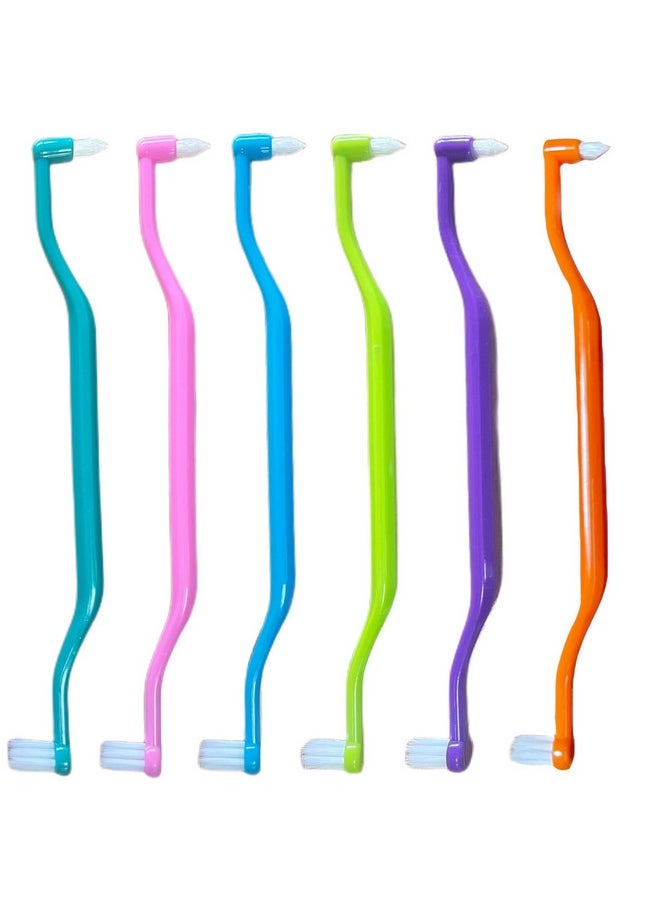 Ceonam 6 Pieces 2-in-1 Toothbrush with Interdental and Wisdom Teeth Brush Heads for Comprehensive Oral Care, Soft Single Interdental Brushes Between Teeth Wisdom Toothbrush for Braces