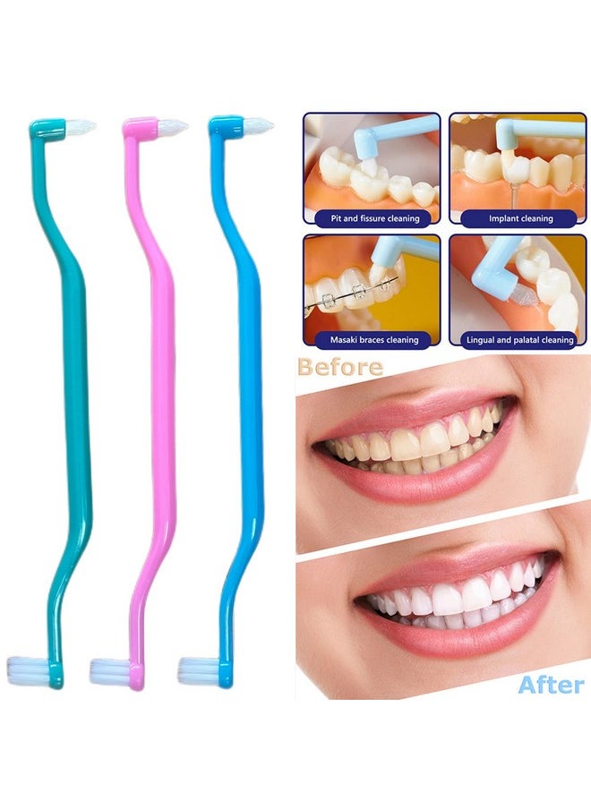 Ceonam 6 Pieces 2-in-1 Toothbrush with Interdental and Wisdom Teeth Brush Heads for Comprehensive Oral Care, Soft Single Interdental Brushes Between Teeth Wisdom Toothbrush for Braces