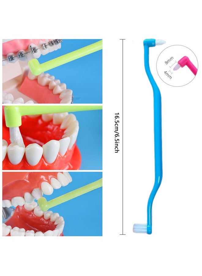 Ceonam 6 Pieces 2-in-1 Toothbrush with Interdental and Wisdom Teeth Brush Heads for Comprehensive Oral Care, Soft Single Interdental Brushes Between Teeth Wisdom Toothbrush for Braces