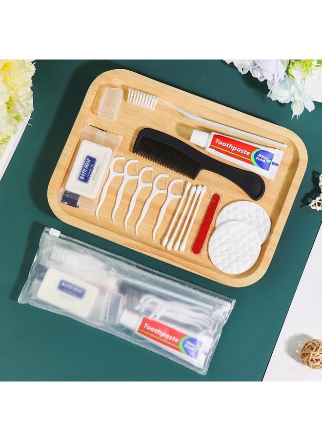 HQSLsund 50 Sets Personal Hygiene Kit Bulk, Disposable Toothbrushes with Toothpaste Floss Comb Soap Cover and Vanity Kit, Toiletry Kits Homeless Supplies Bulk for Women,Men,Travel,Homeless