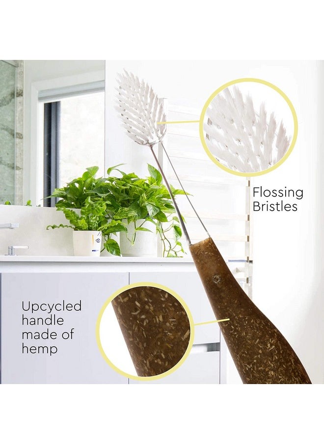 RADIUS Toothbrush Source Floss Brush BPA Free & ADA Accepted Improve Gum Health & Reduce Gum Issues - Super Soft - Cornstarch/Wood/Money - Pack of 3