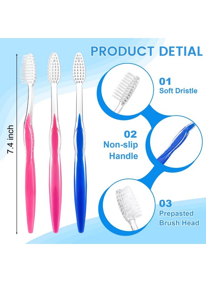 HQSLsund 50 pcs Prepasted Disposable Toothbrushes Bulk Individually Wrapped Pre Pasted Soft Bristle Tooth Brush Set Travel Toothbrushes for Homeless Gift Hotel Camping Travel
