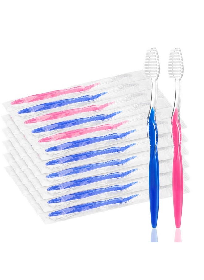 HQSLsund 50 pcs Prepasted Disposable Toothbrushes Bulk Individually Wrapped Pre Pasted Soft Bristle Tooth Brush Set Travel Toothbrushes for Homeless Gift Hotel Camping Travel