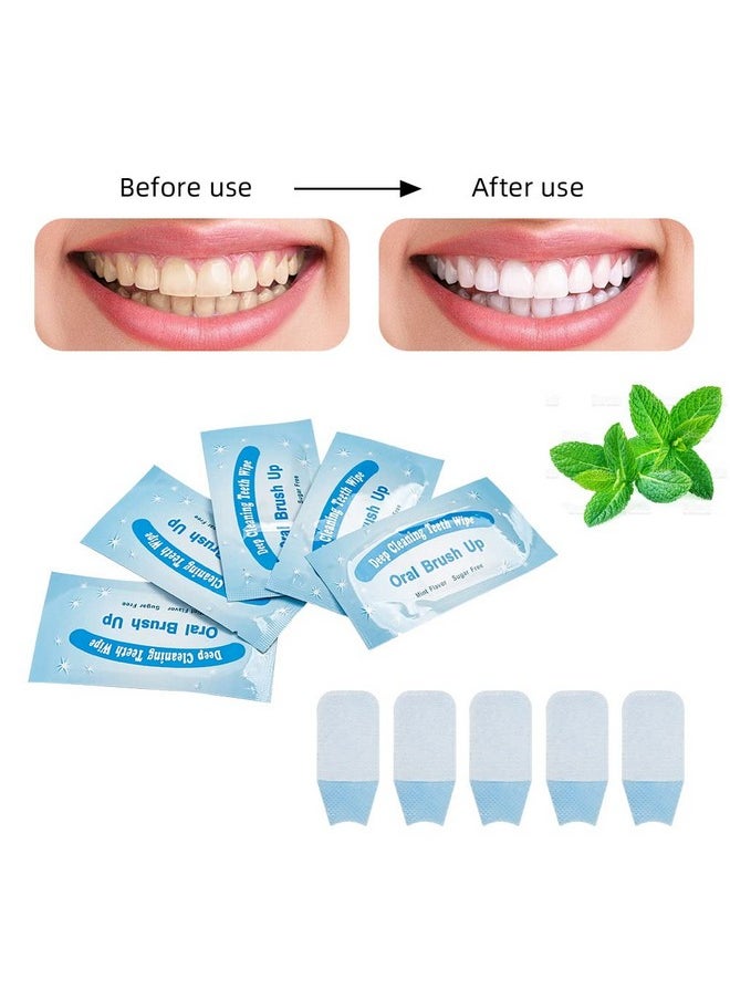 Impressive Smile 100 PCS Deep Cleaning Finger Toothbrush Teeth Cleaning Whitening Wipes for Oral Brush Ups Mint Flavor