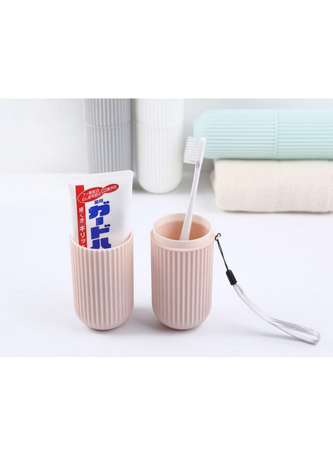 LONG TAO 4 Pcs Travel Toothbrush Case Portable Toothbrush Storage Box Toothbrush Travel Containers Wash Cup Holder Organizer for Trips and Daily Use (Green, Grey,Pink,White)