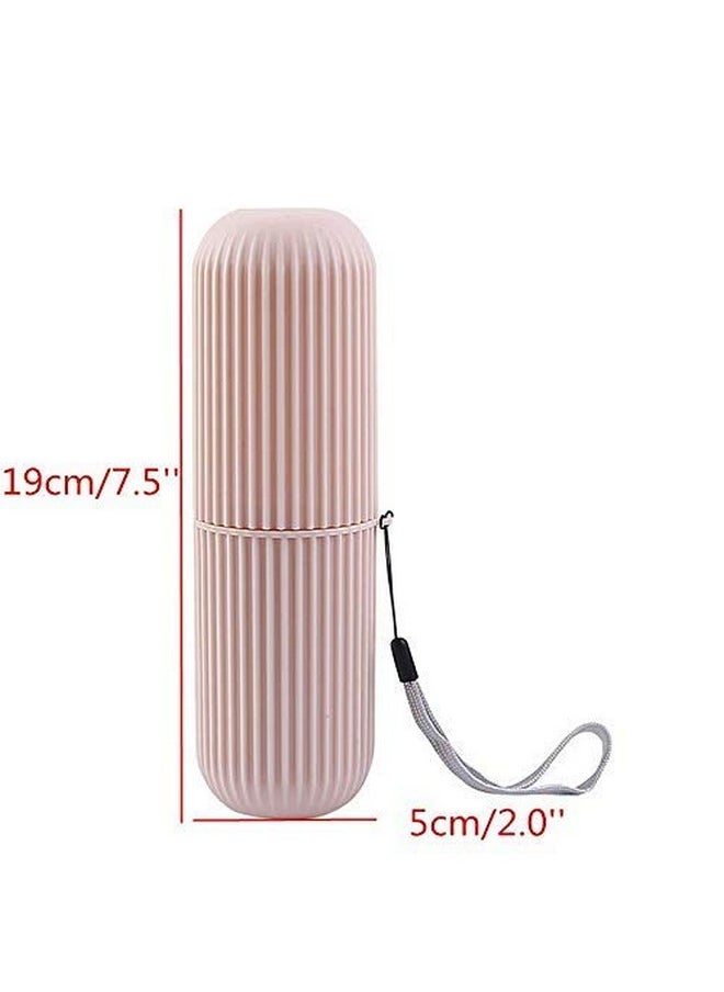 LONG TAO 4 Pcs Travel Toothbrush Case Portable Toothbrush Storage Box Toothbrush Travel Containers Wash Cup Holder Organizer for Trips and Daily Use (Green, Grey,Pink,White)