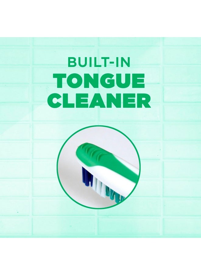 GUM Super Tip Toothbrush, Soft Bristle Toothbrush for Adults with Tongue Cleaner, Compact Head, 1ct (Pack of 12)