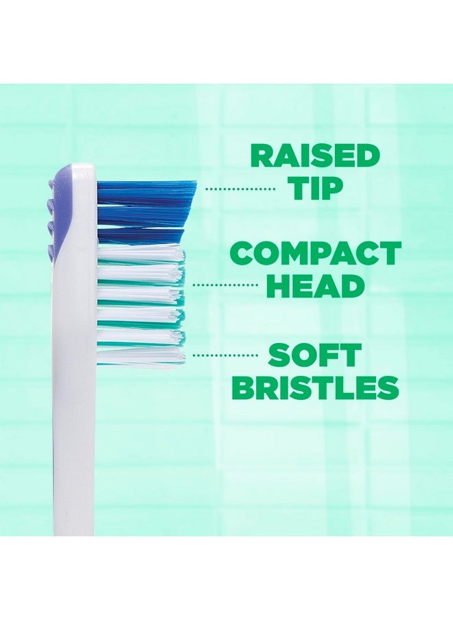 GUM Super Tip Toothbrush, Soft Bristle Toothbrush for Adults with Tongue Cleaner, Compact Head, 1ct (Pack of 12)