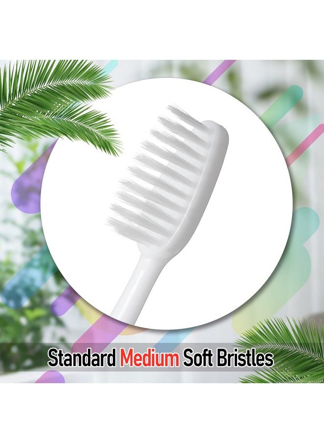 Honeydak 200 Packs Bulk Toothbrushes Individually Wrapped Manual Disposable Travel Toothbrush Set Made with a Medium Soft Large Brush Head Multiple Colors
