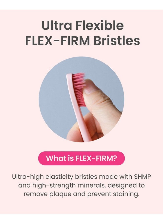 Euthymol Whitening Toothbrush (Pink, 6 Count) - Premium Soft Dual-Tension Bristles. Advanced Plaque Removal, Stain Reduction.