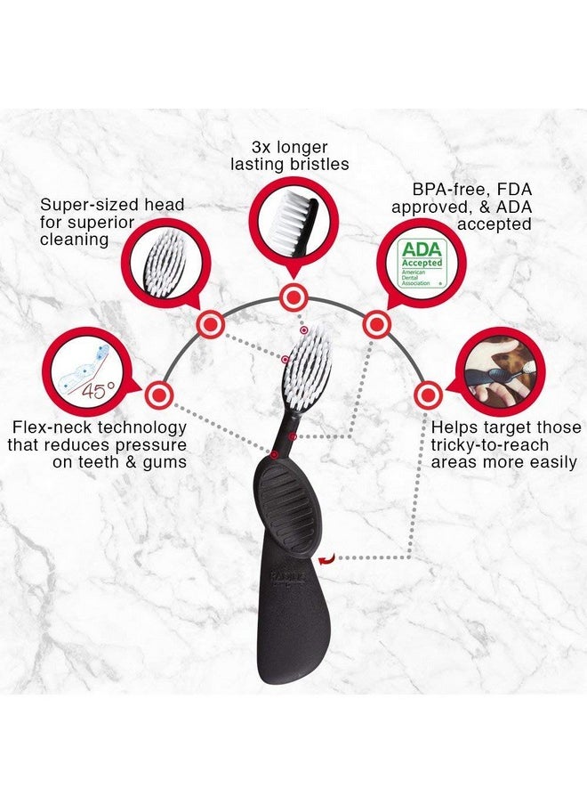 Radius Toothbrush Flex Brush Right Hand Black/Yellow 1 Unit | BPA Free and ADA Accepted | Designed to Improve Gum Health and Reduce The Risk of Gum Disease
